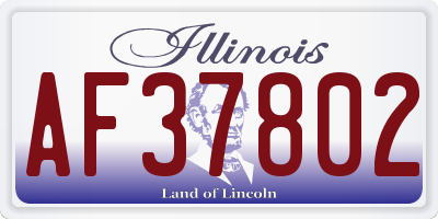 IL license plate AF37802