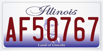 IL license plate AF50767