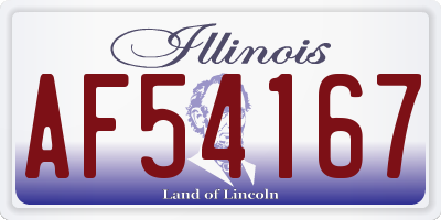 IL license plate AF54167