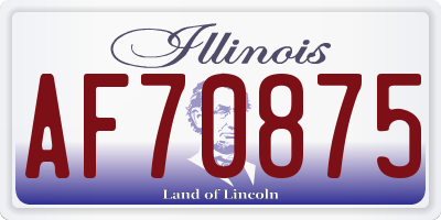 IL license plate AF70875