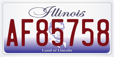 IL license plate AF85758