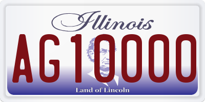 IL license plate AG10000