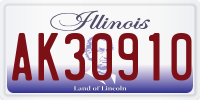 IL license plate AK30910