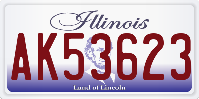 IL license plate AK53623