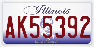 IL license plate AK55392