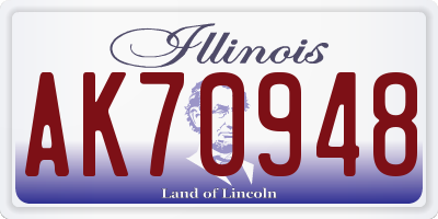 IL license plate AK70948