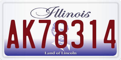 IL license plate AK78314