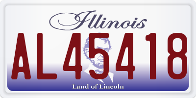 IL license plate AL45418