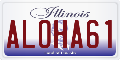 IL license plate ALOHA61