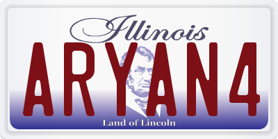 IL license plate ARYAN4