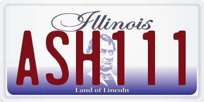 IL license plate ASH111