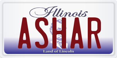 IL license plate ASHAR