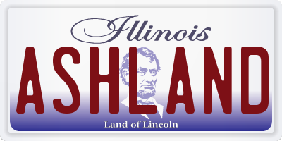 IL license plate ASHLAND