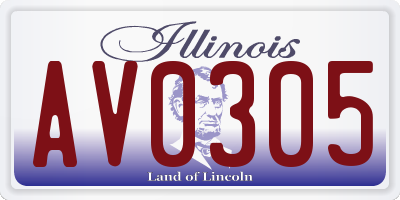 IL license plate AV0305