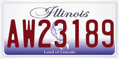 IL license plate AW23189