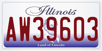 IL license plate AW39603