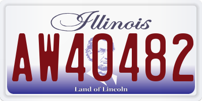 IL license plate AW40482