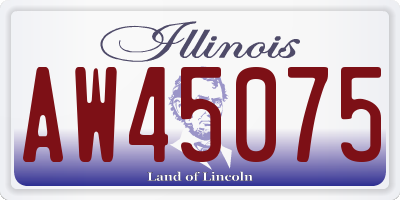 IL license plate AW45075