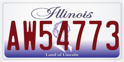 IL license plate AW54773