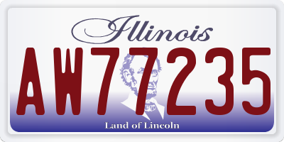 IL license plate AW77235