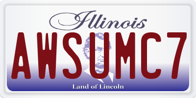 IL license plate AWSUMC7