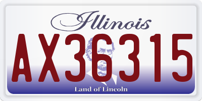 IL license plate AX36315