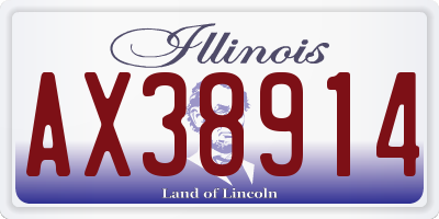 IL license plate AX38914