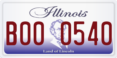 IL license plate B000540