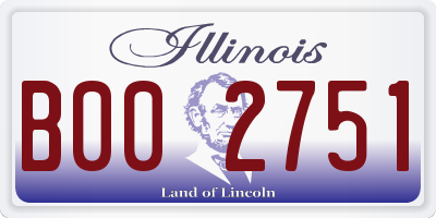 IL license plate B002751