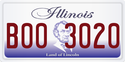 IL license plate B003020