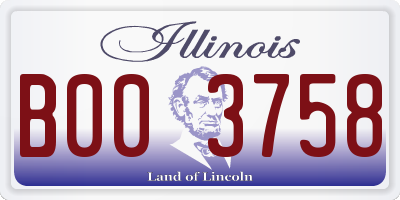 IL license plate B003758