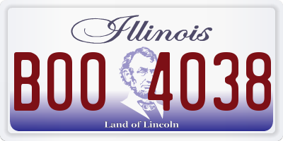 IL license plate B004038