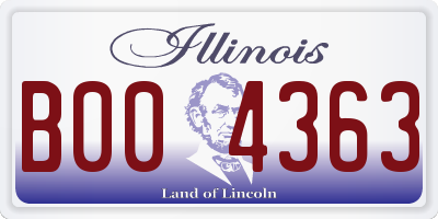 IL license plate B004363