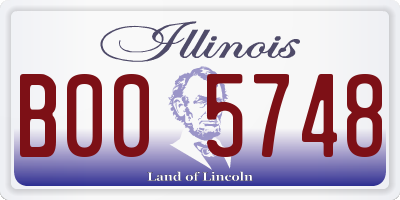 IL license plate B005748