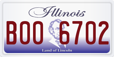 IL license plate B006702
