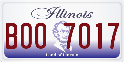 IL license plate B007017