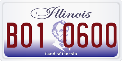 IL license plate B010600