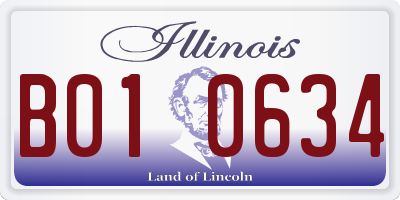 IL license plate B010634