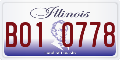 IL license plate B010778