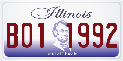 IL license plate B011992