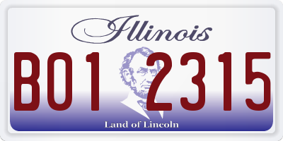IL license plate B012315