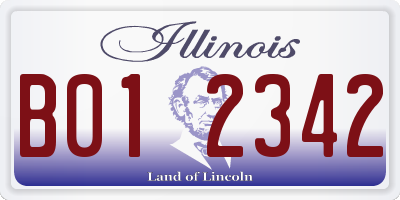 IL license plate B012342