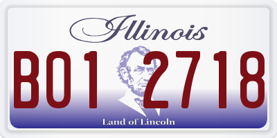 IL license plate B012718