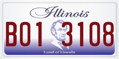 IL license plate B013108