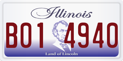 IL license plate B014940