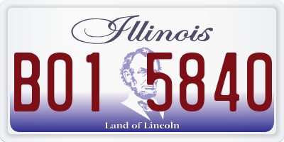 IL license plate B015840