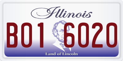 IL license plate B016020