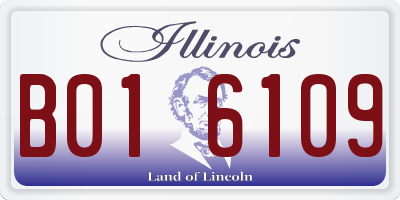 IL license plate B016109