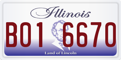 IL license plate B016670