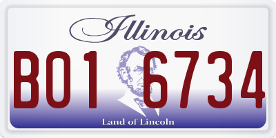 IL license plate B016734